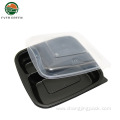 Disposable Food Grade Black 3 Compartments Microwave Bowls